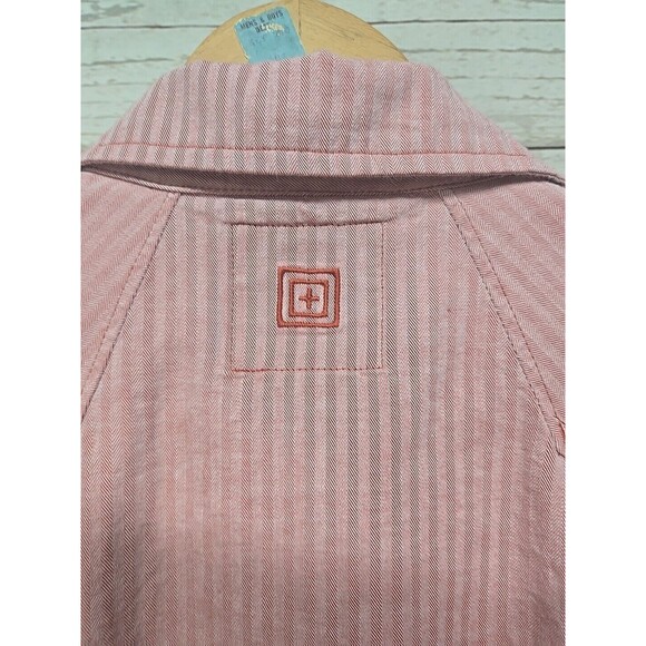 5.11 Tactical Shirt Women's M Red Tweed Snap Button Up Roll Tab Long Sleeve - Picture 3 of 13
